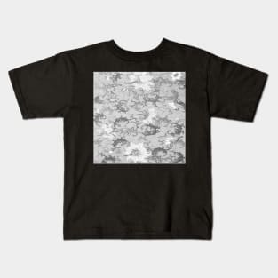 Painting White Over Black Abstract Line Art Flower Pattern Photography Long Kids T-Shirt